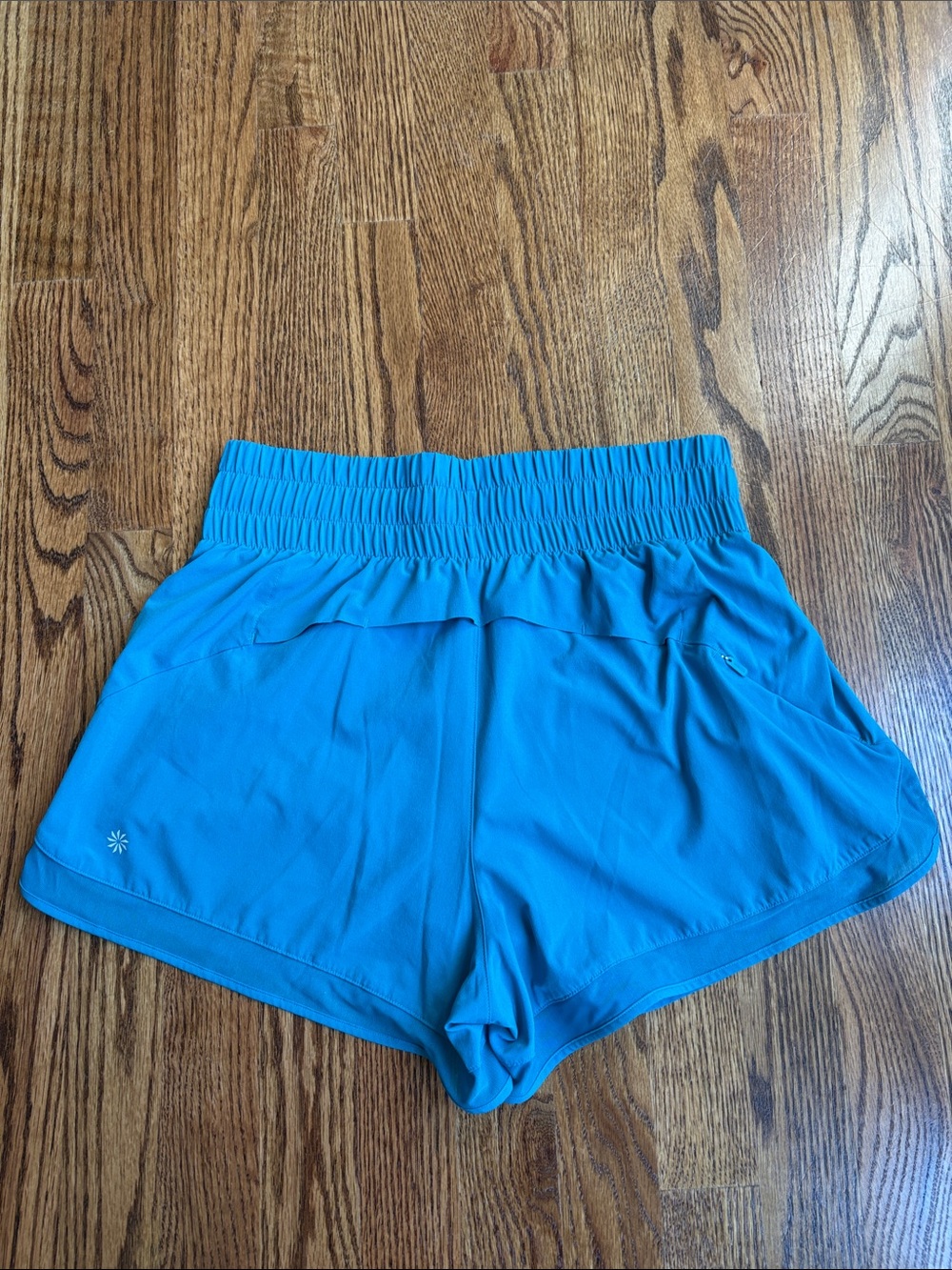Athleta Teal High Rise Mesh Racer Run 3” Short - Picture 3 of 6